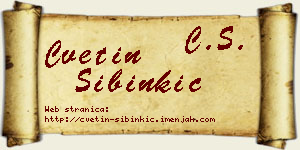 Cvetin Sibinkić vizit kartica
